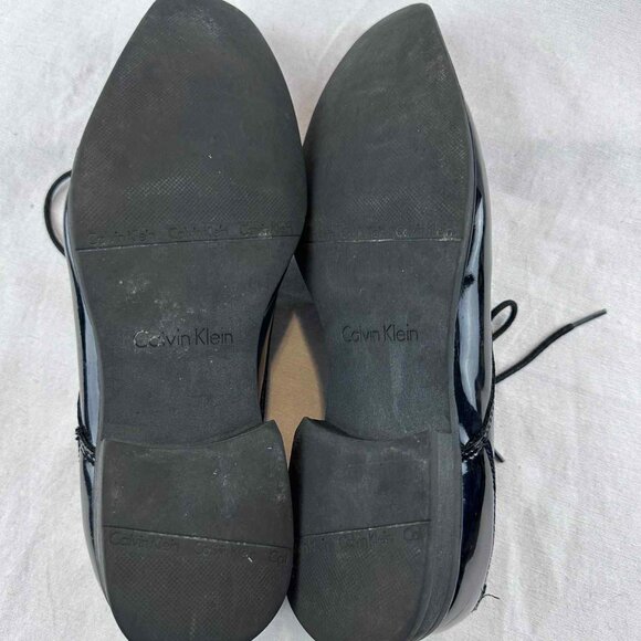 Calvin Klein Brodie Black Patent Leather Dress Shoes Men’s 9.5 - Picture 4 of 6